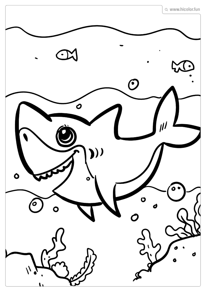 ANIMAIS MARINHOS PARA COLORIR E IMPRIMIR TUBARãO