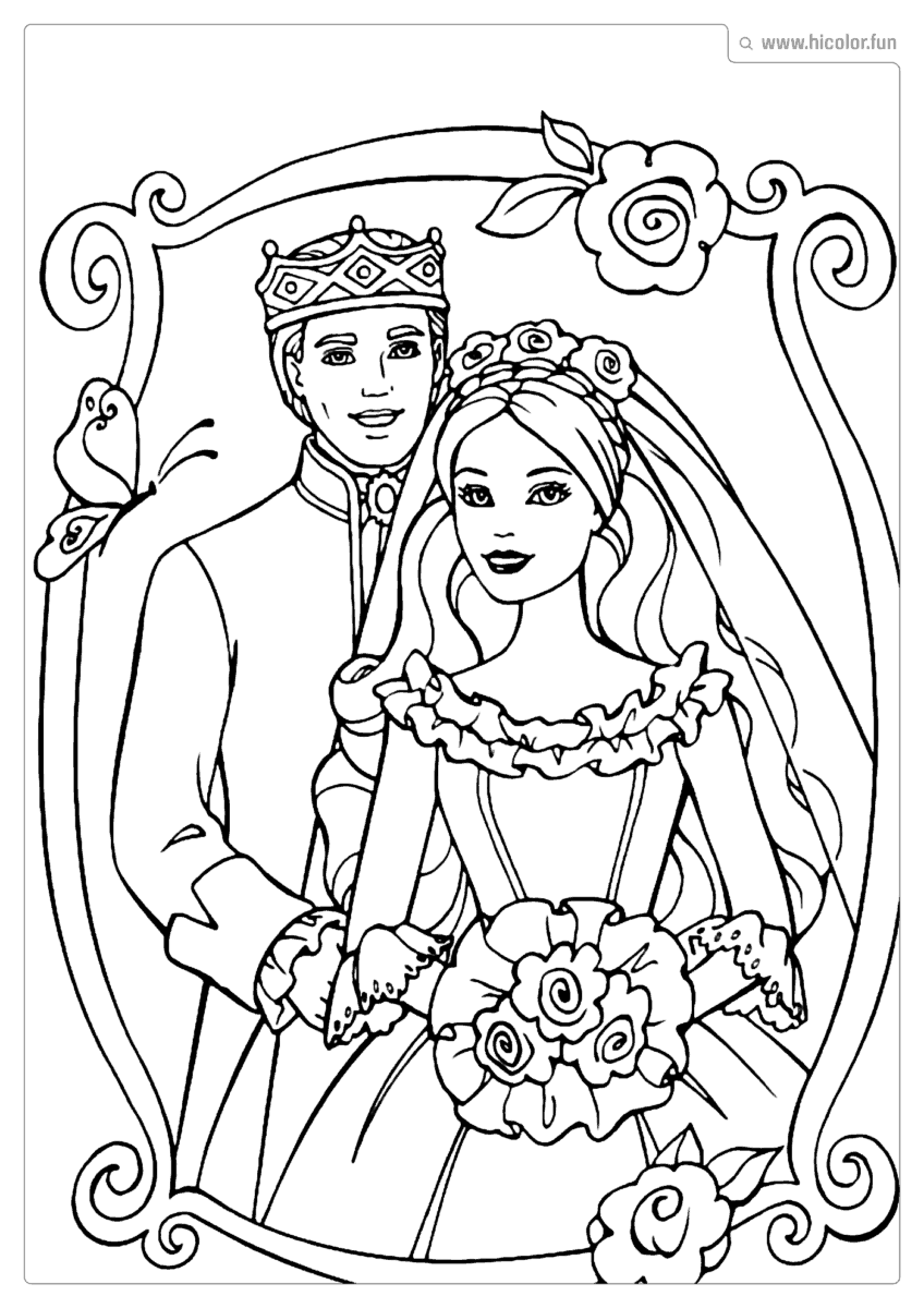 BARBIE E KEN PARA COLORIR