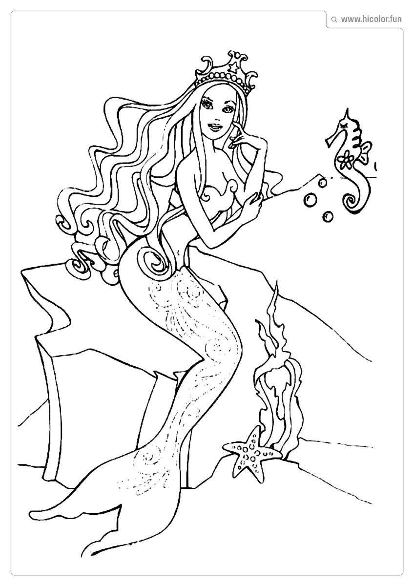 BARBIE SEREIA DESENHO PARA COLORIR
