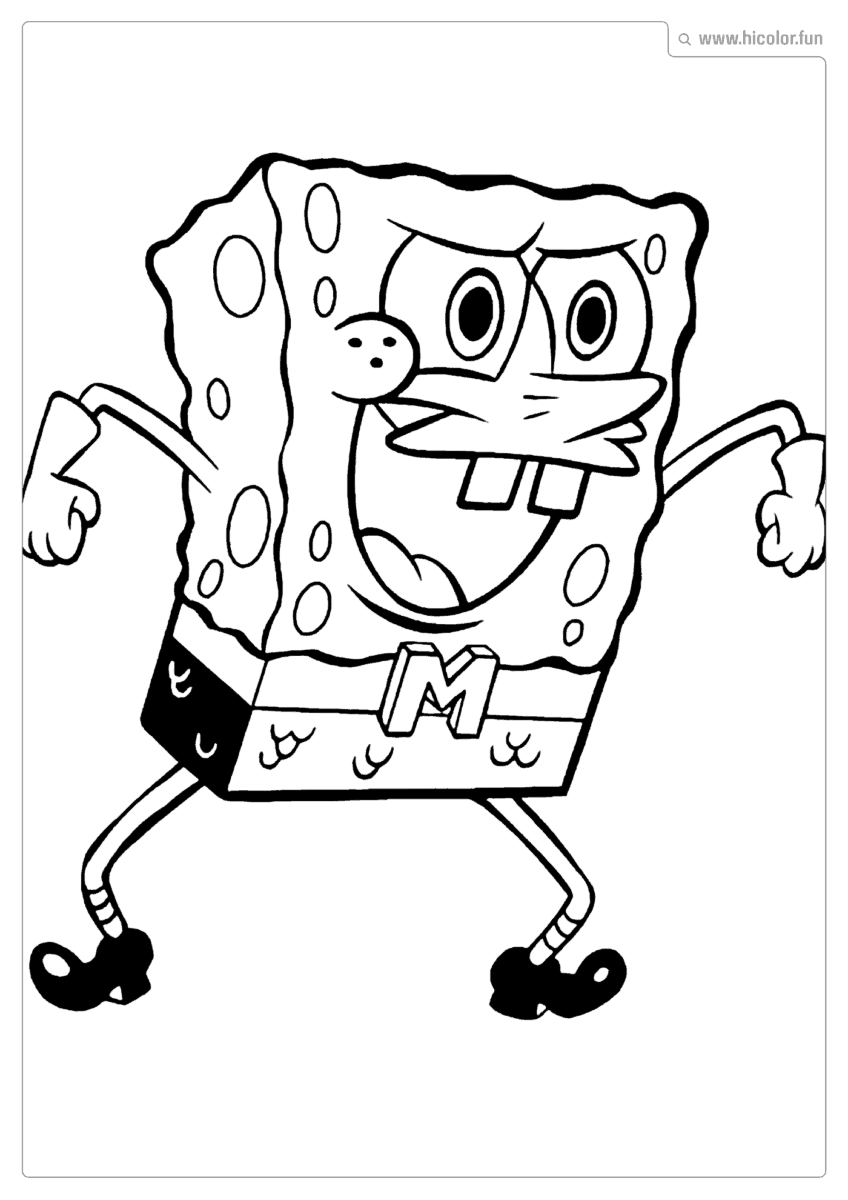 BOB ESPONJA CALçA QUADRADA PARA PINTAR