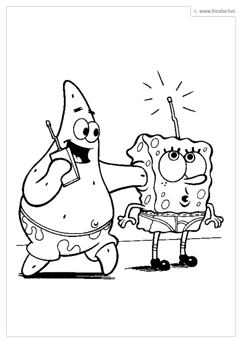 BOB ESPONJA E PATRICK DESENHO PARA COLORIR