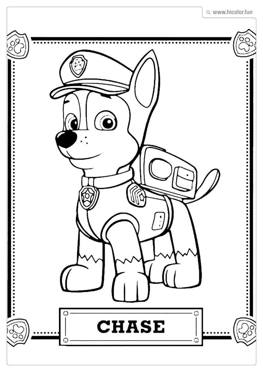 CHASE PATRULHA CANINA PARA COLORIR