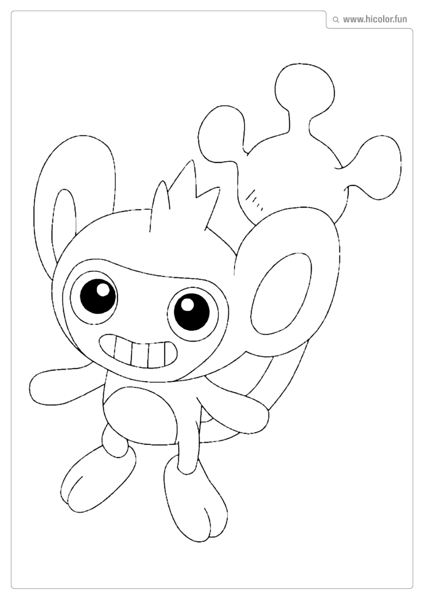 DESENHO AIPOM POKEMON PARA COLORIR