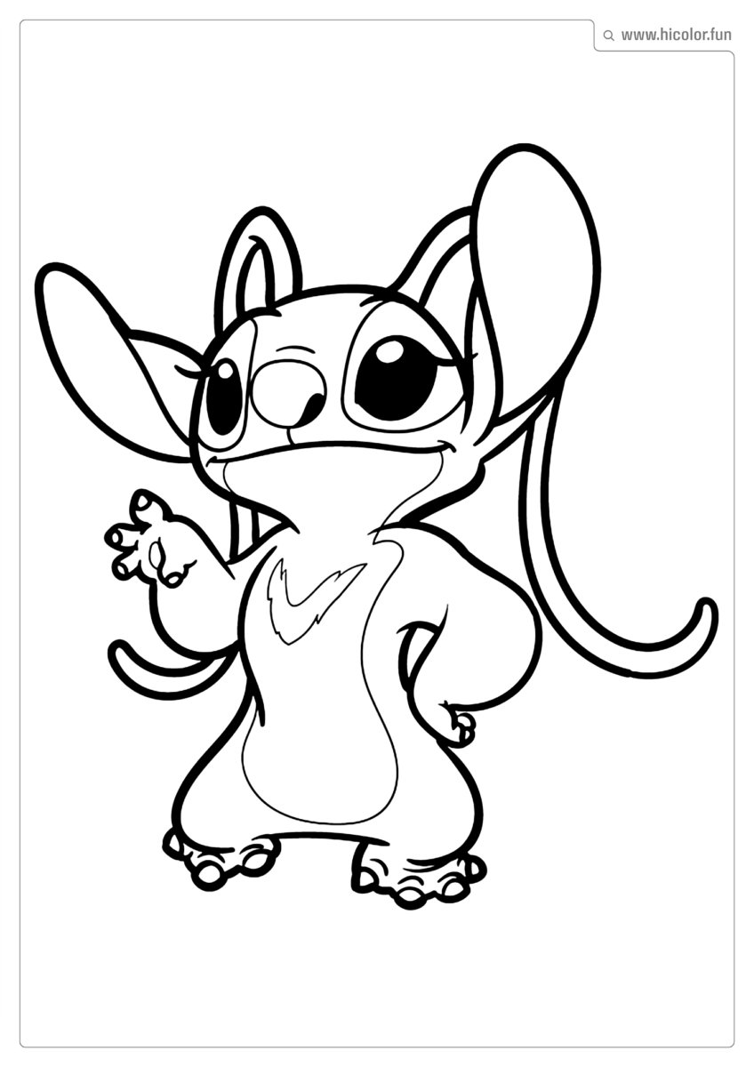 DESENHO ANGEL DO LILO STITCH PARA PINTAR