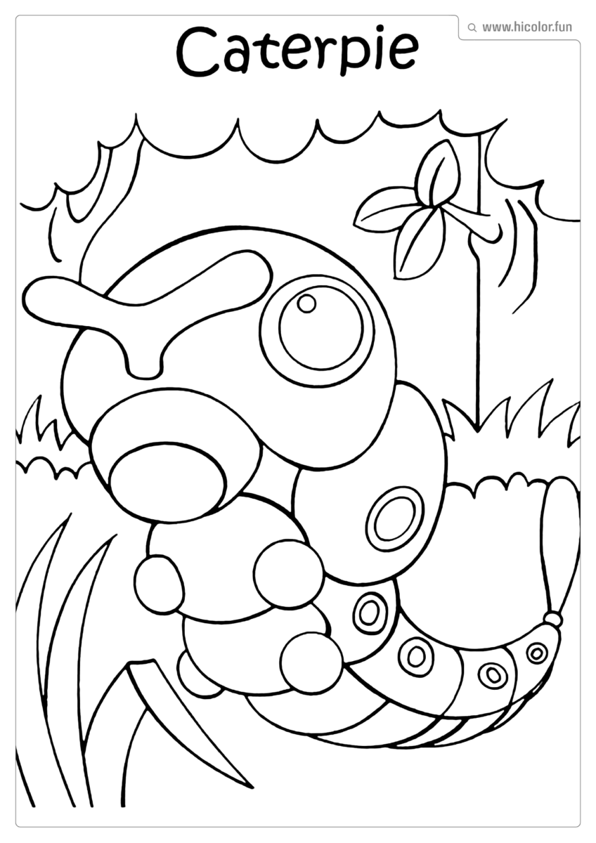 DESENHO CATERPIE POKEMON PARA PINTAR