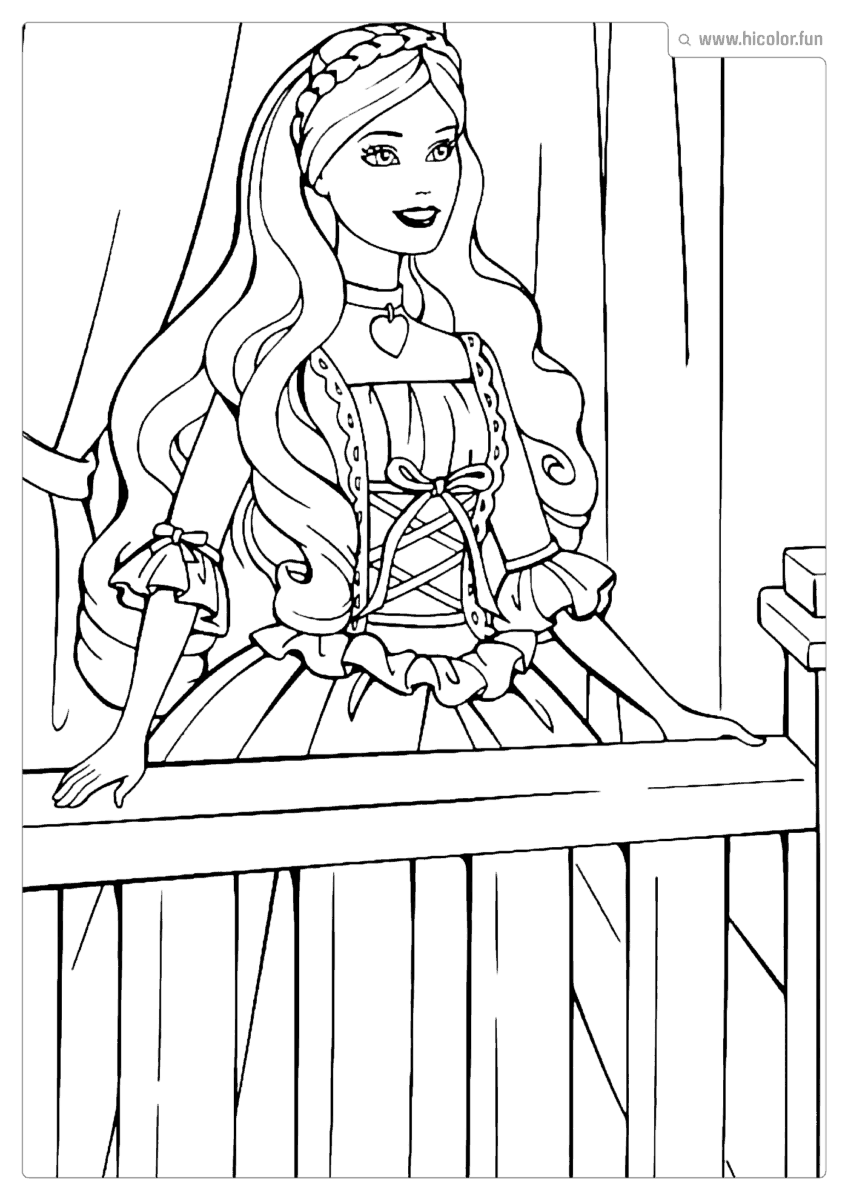 DESENHO DA BARBIE PRINCESA PARA COLORIR