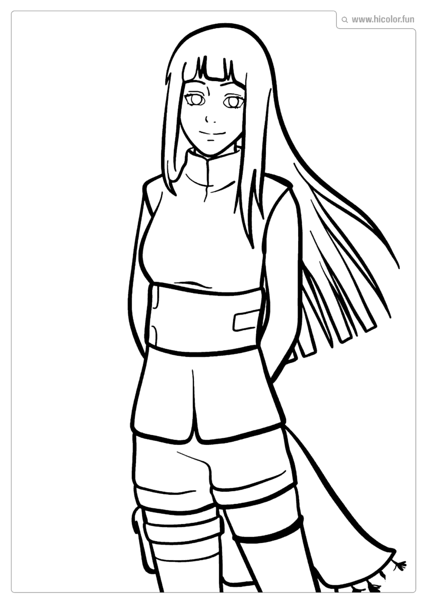 DESENHO DA HINATA PARA IMPRIMIR E COLORIR