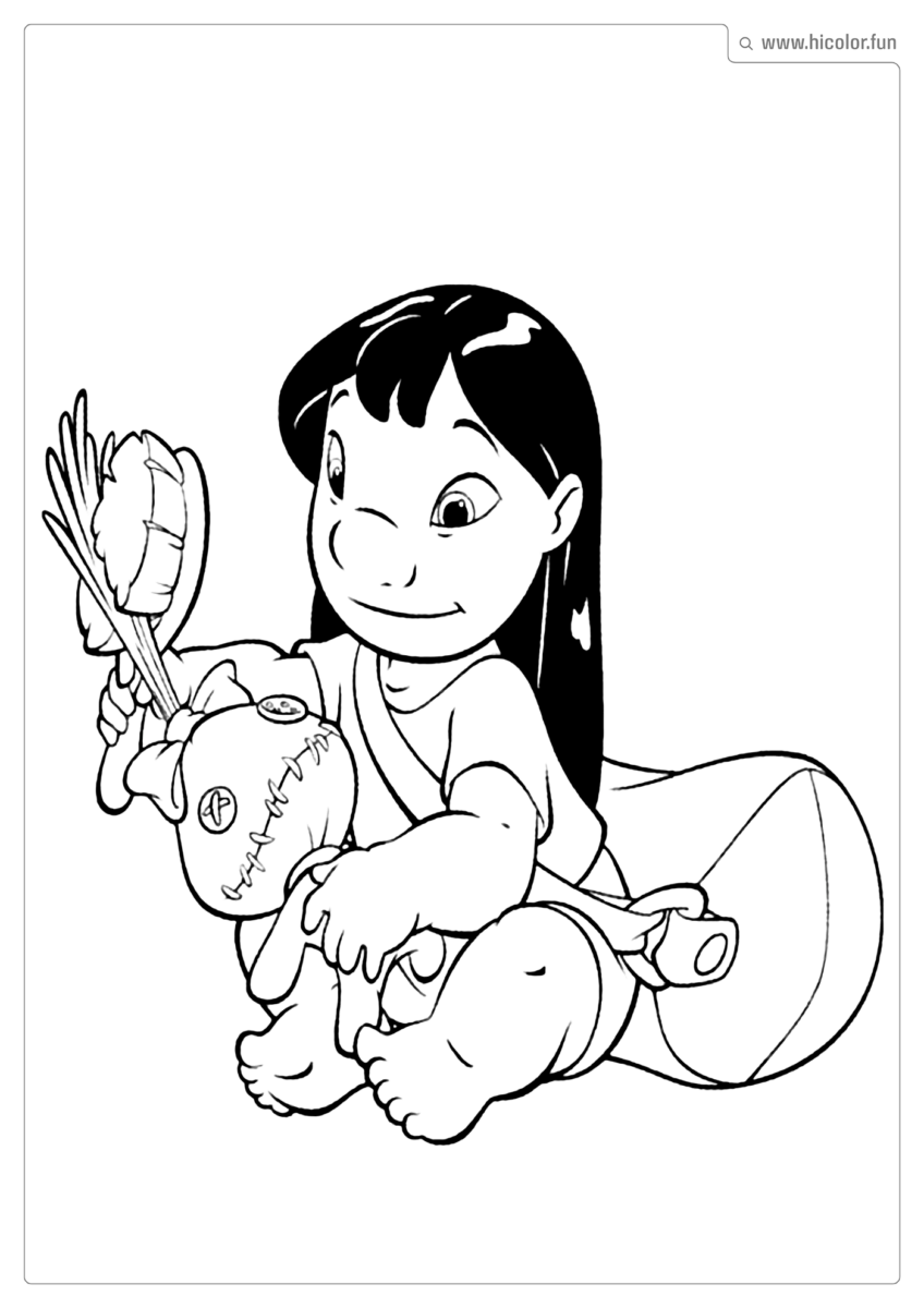 DESENHO DA LILO PARA COLORIR E IMPRIMIR