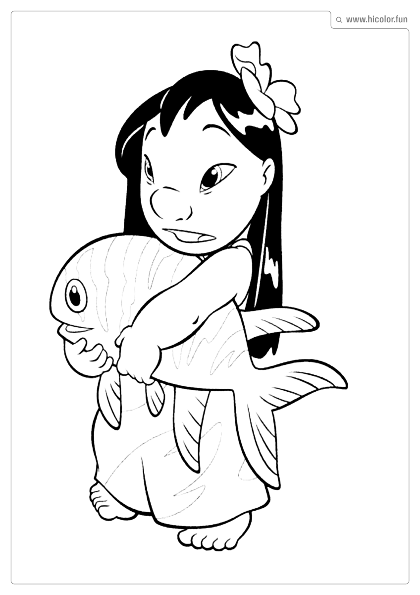 DESENHO DA LILO PARA PINTAR E IMPRIMIR