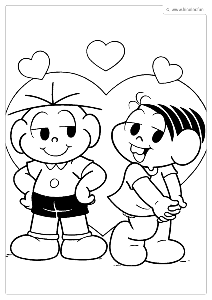 DESENHO DA MONICA E CEBOLINHA PARA COLORIR