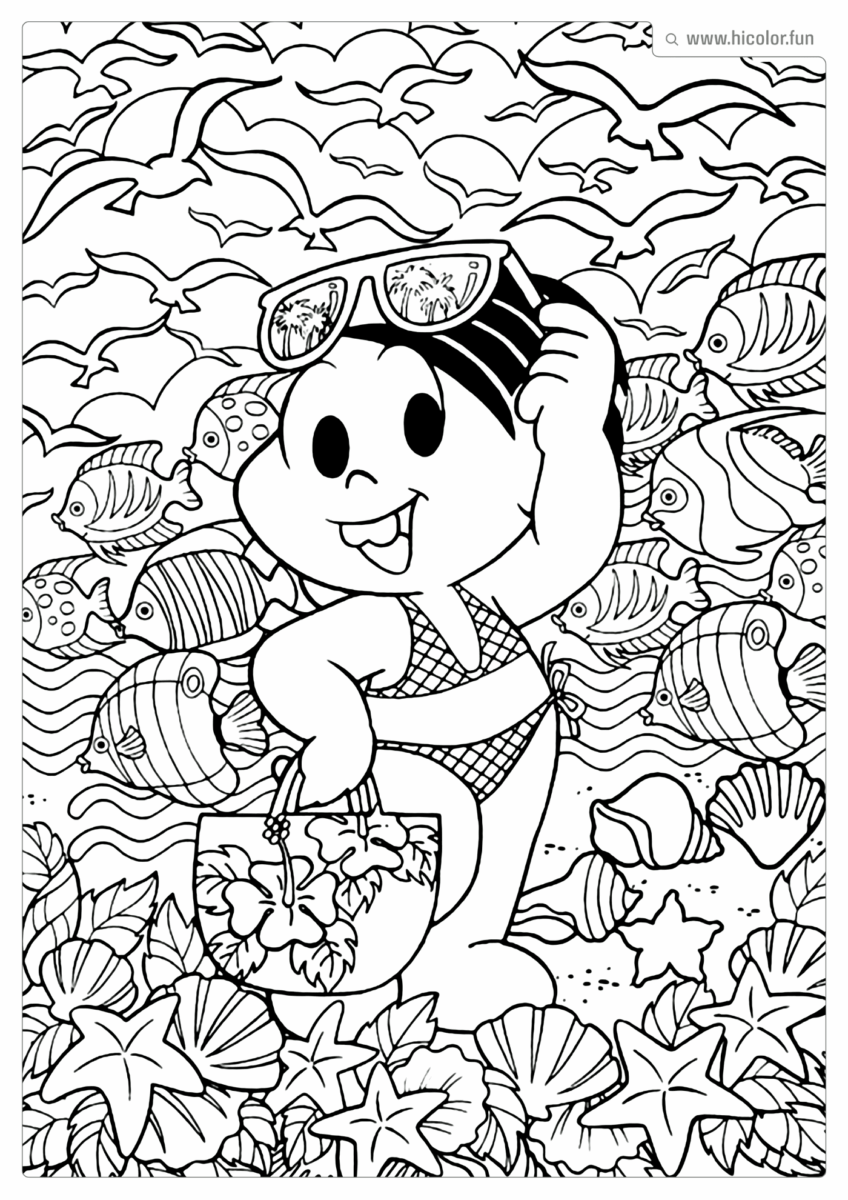 DESENHO DA MONICA PARA COLORIR