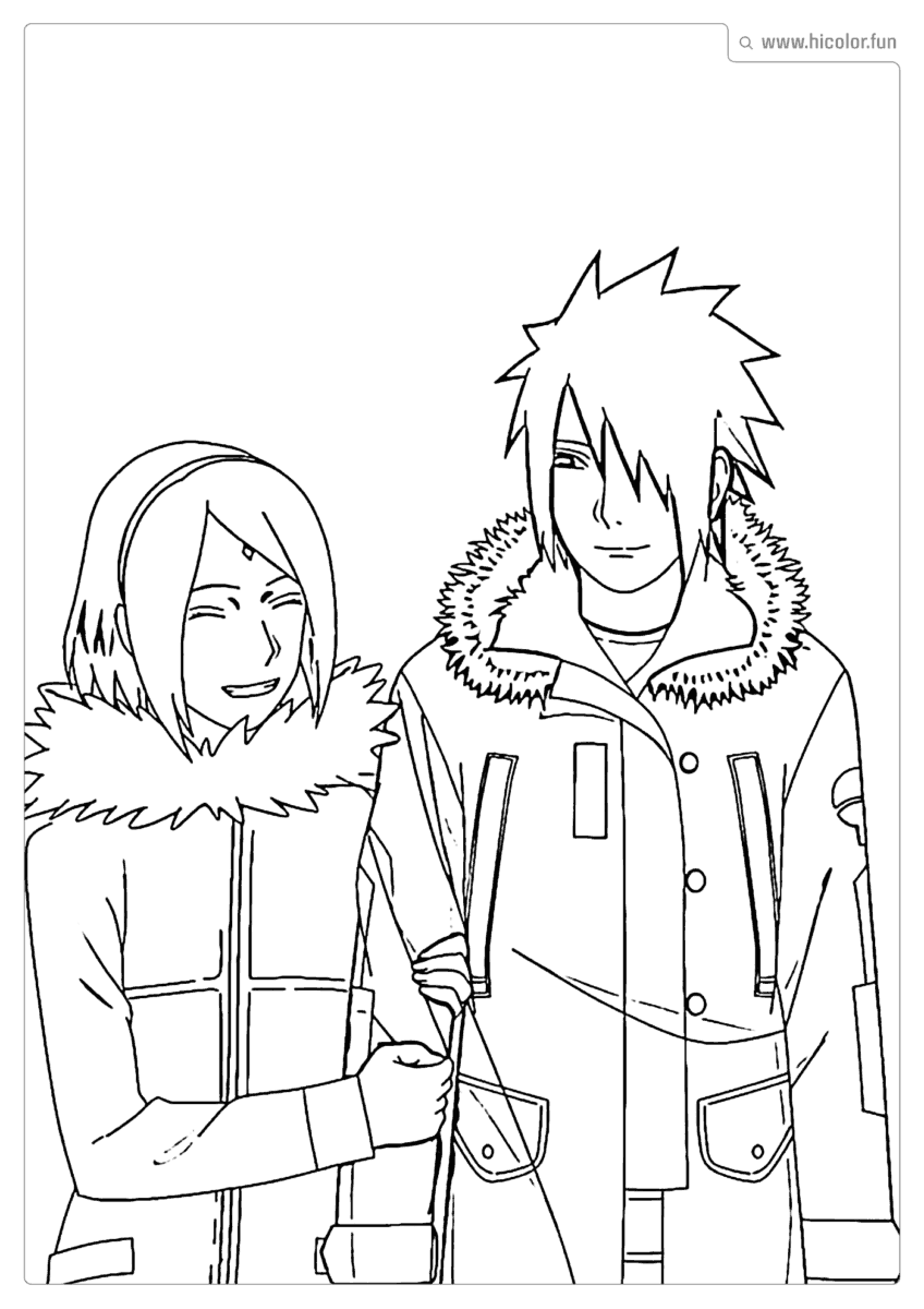 DESENHO DA SAKURA E SAKUE PARA COLORIR E IMPRIMIR