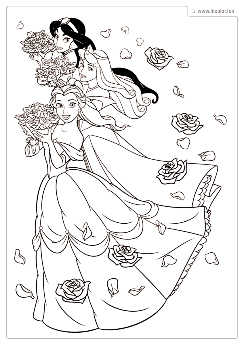 DESENHO DAS PRINCESAS DA DISNEY PARA COLORIR