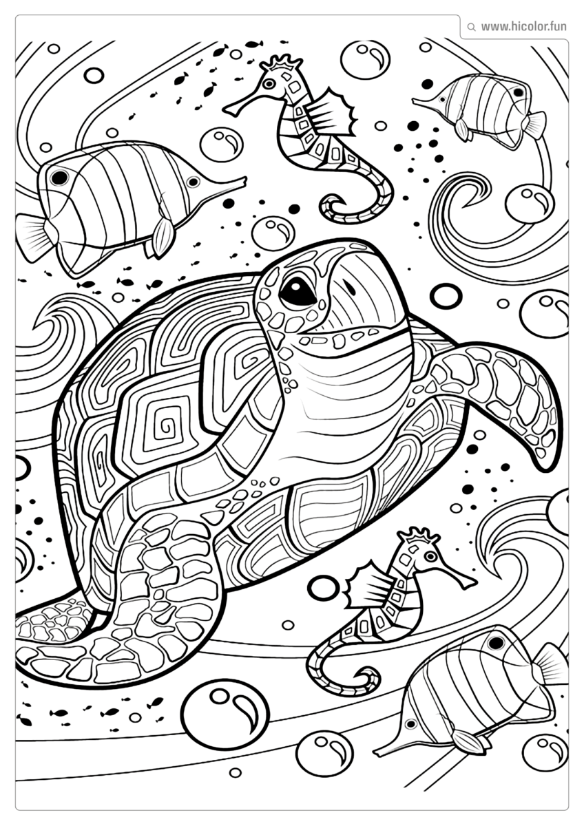 DESENHO DE ANIMAIS MARINHOS PARA IMPRIMIR