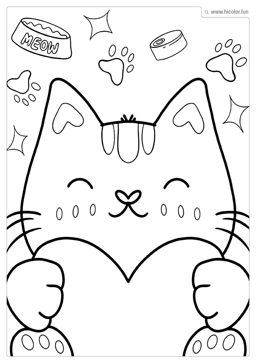 DESENHO DE CARA DE GATO PARA COLORIR