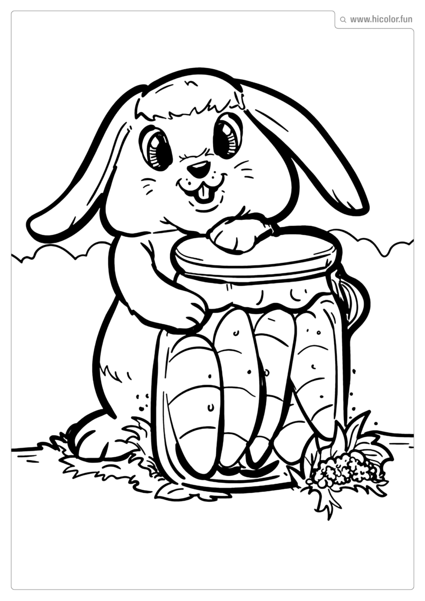 DESENHO DE COELHO PARA IMPRIMIR E COLORIR