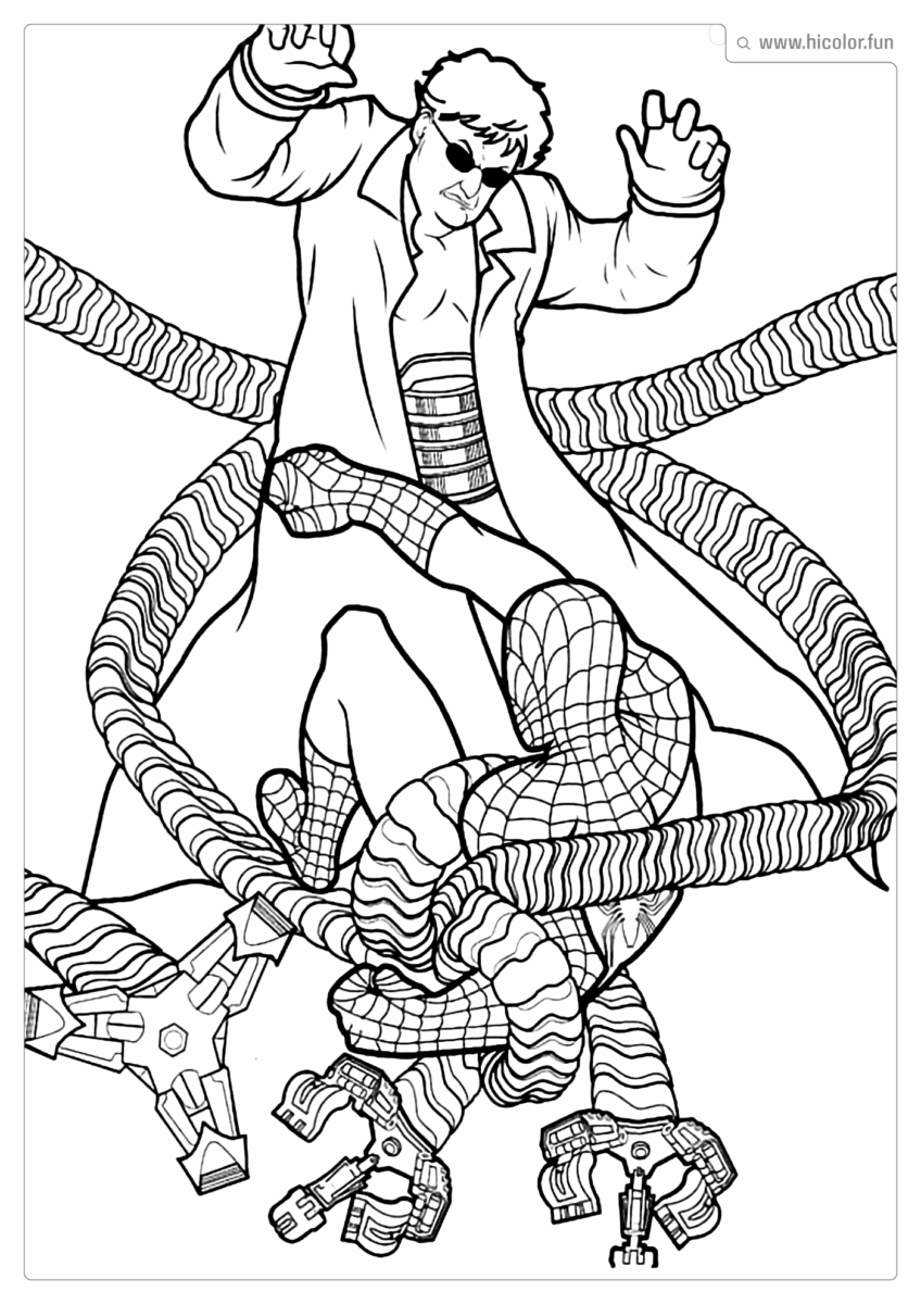 DESENHO DE COLORIR HOMEM ARANHA OTTO OCTAVIUS