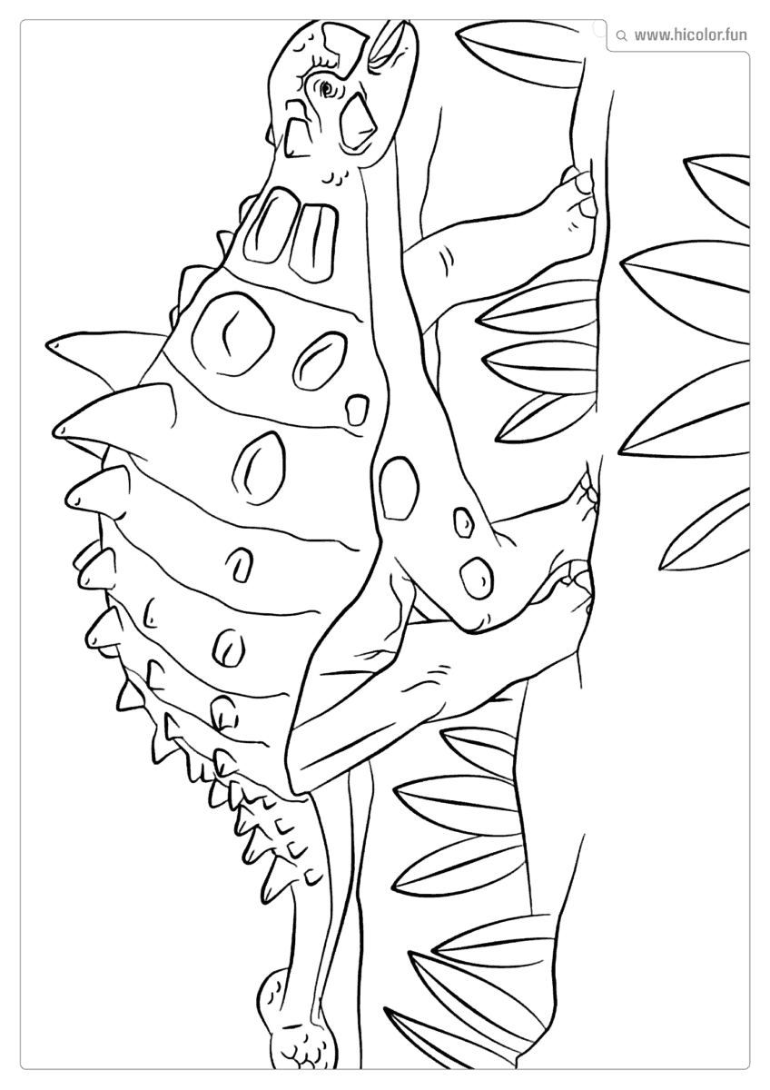 DESENHO DE DINOSSAURO PARA COLORIR ANQUILOSSAURO SE ALIMENTANDO PARA IMPRIMIR