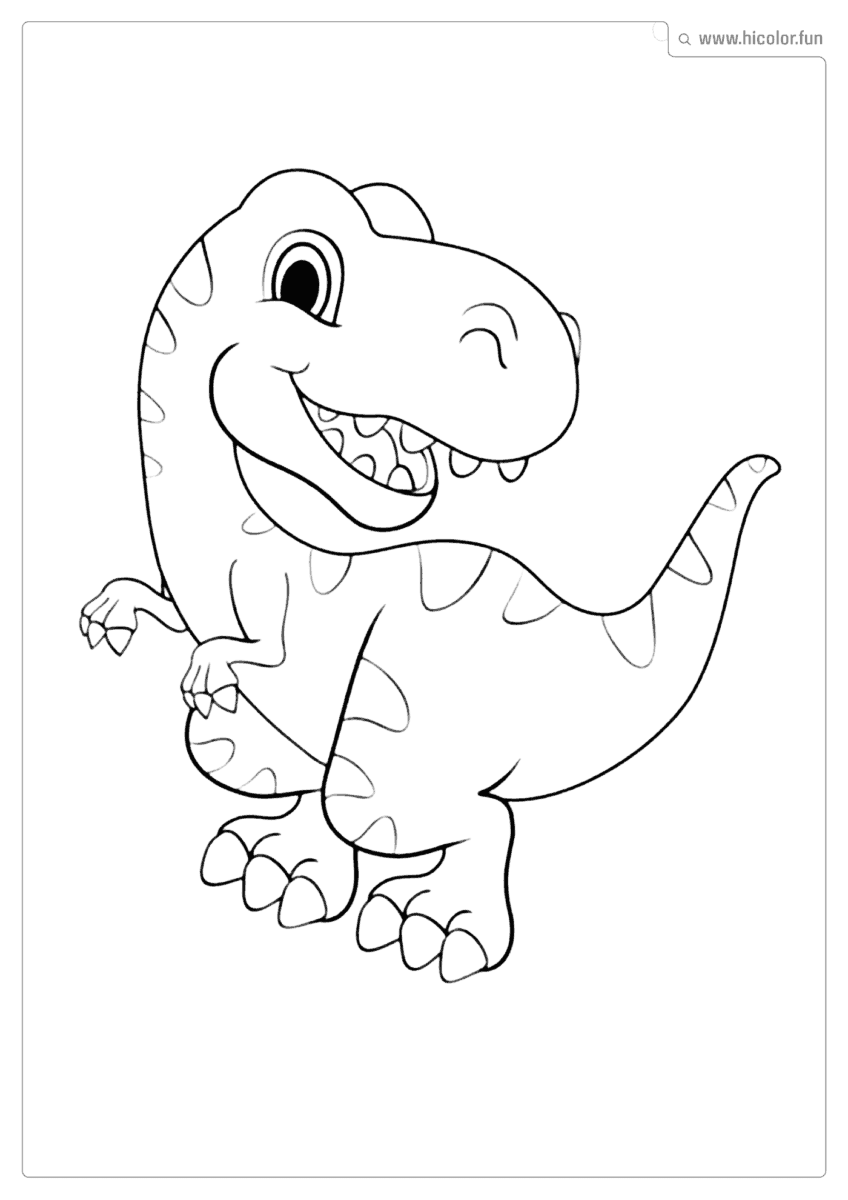 DESENHO DE DINOSSAURO PARA COLORIR BEBê T REX FOFO PARA IMPRIMIR
