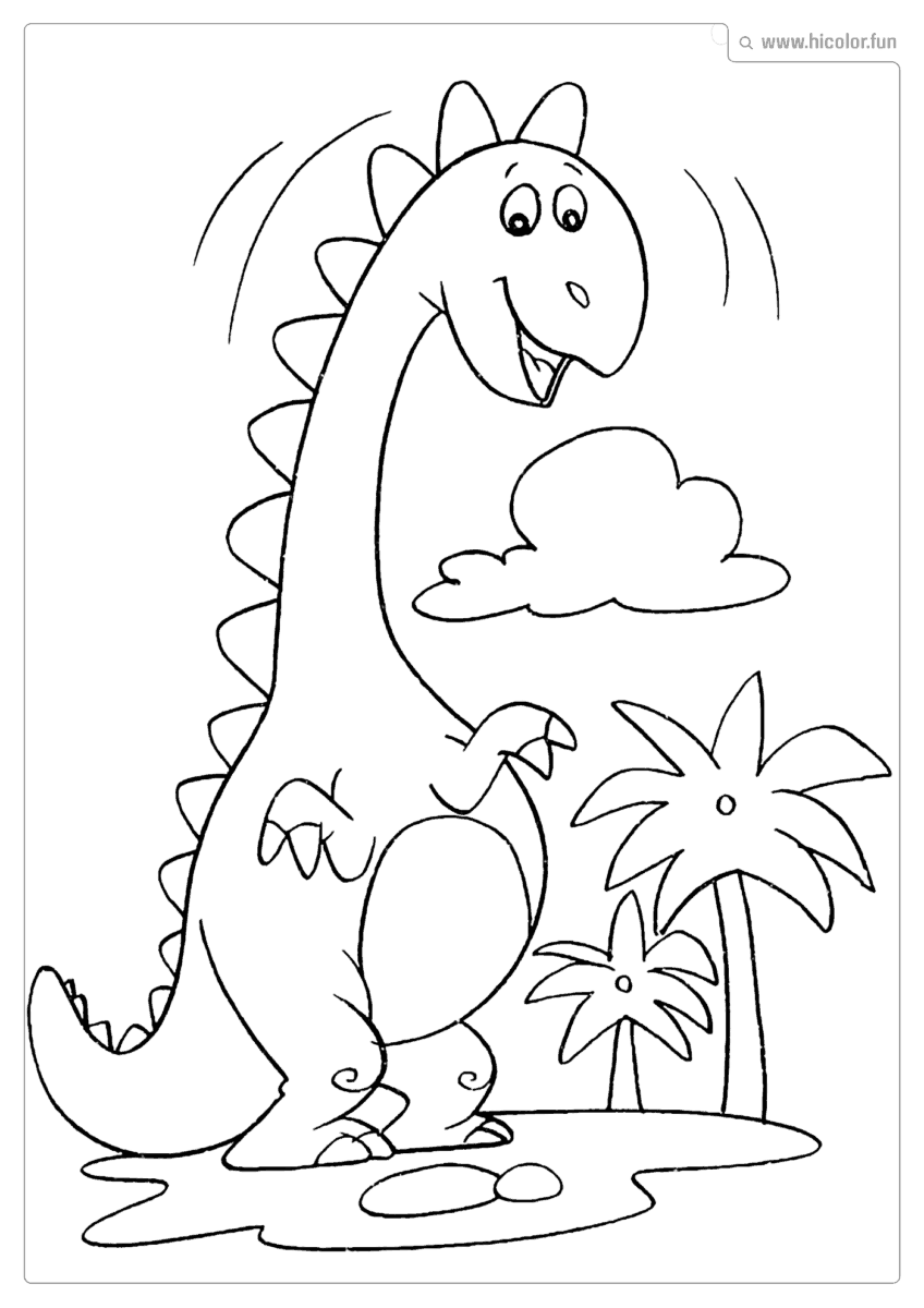DESENHO DE DINOSSAURO PARA COLORIR BRAQUIOSSAURO DANçANDO PARA IMPRIMIR