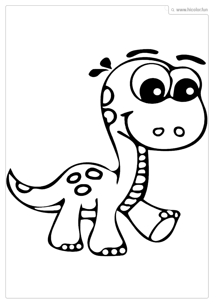 DESENHO DE DINOSSAURO PARA COLORIR BRAQUIOSSAURO KAWAII PARA IMPRIMIR
