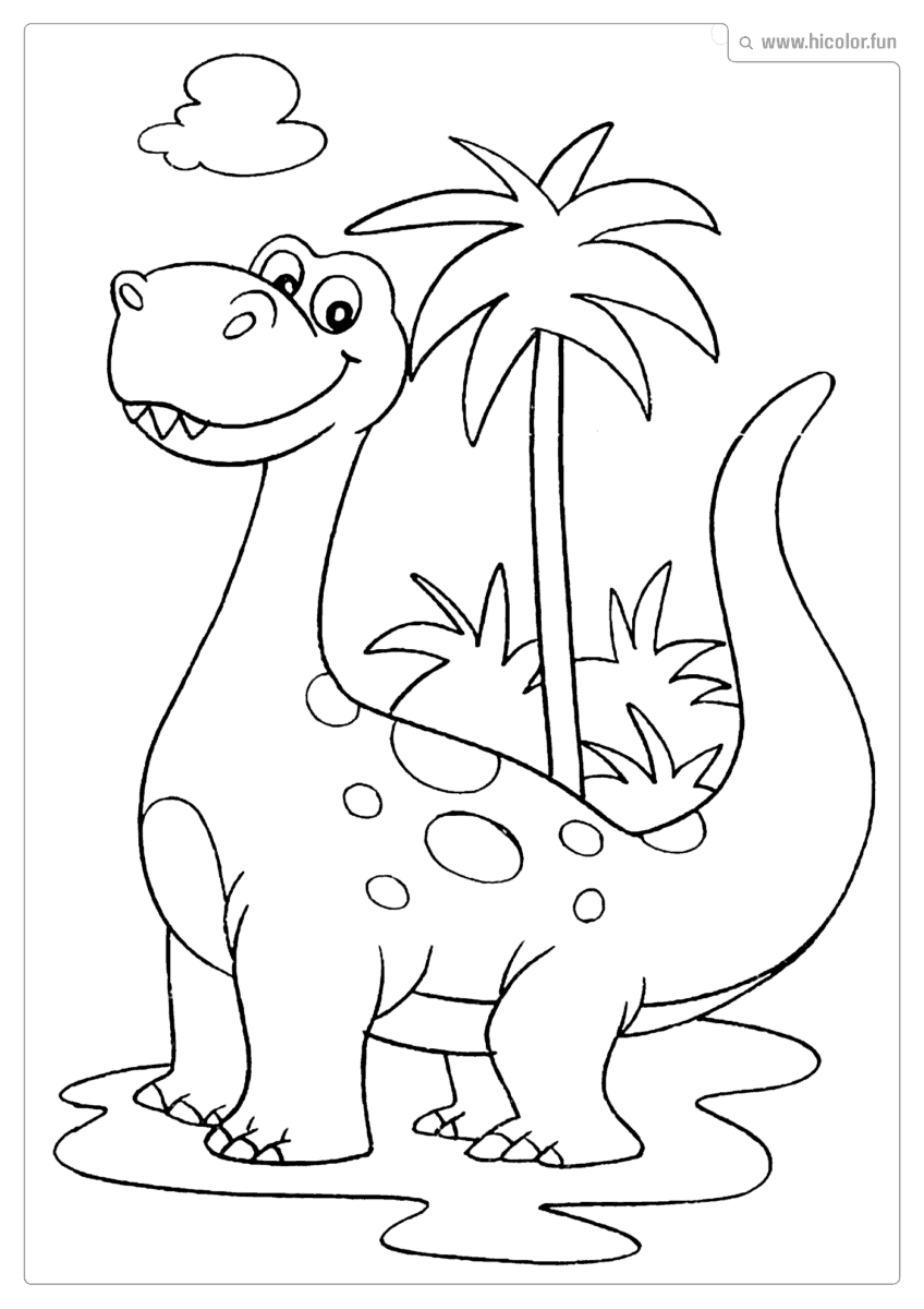 DESENHO DE DINOSSAURO PARA COLORIR BRAQUIOSSAURO SORRIDENTE PARA IMPRIMIR