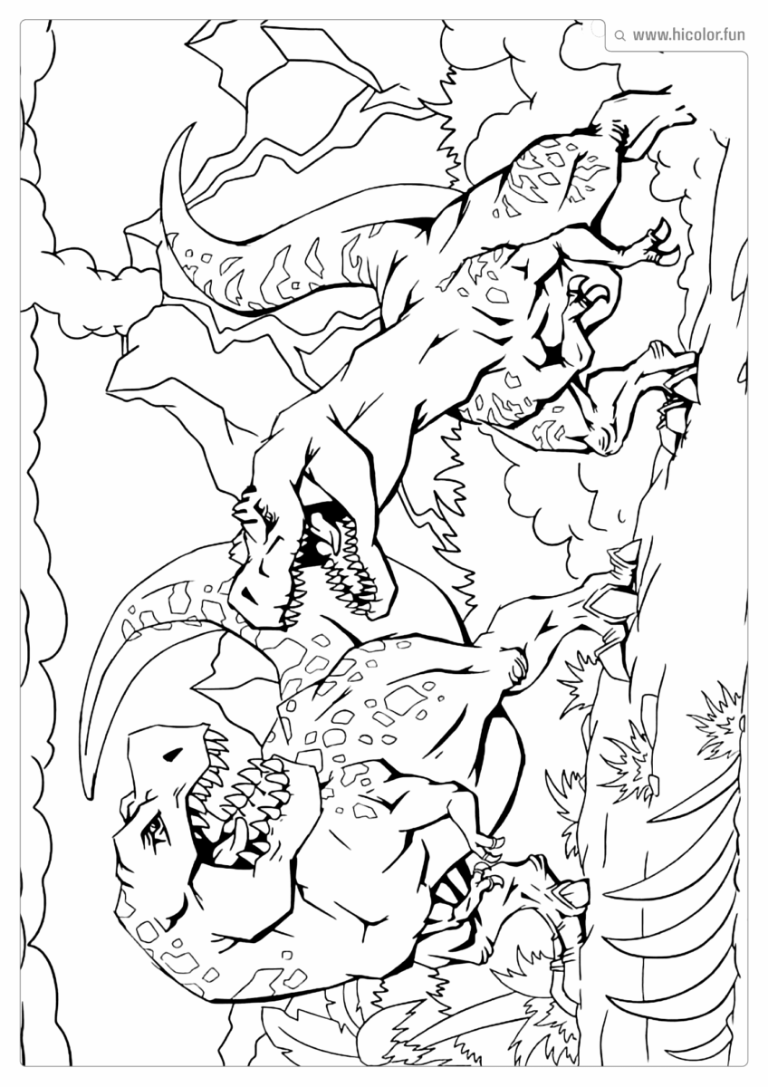 DESENHO DE DINOSSAURO PARA COLORIR BRIGA DE DINOSSAUROS PARA IMPRIMIR
