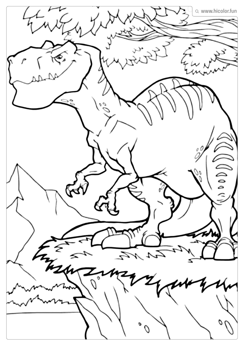 DESENHO DE DINOSSAURO PARA COLORIR CARNOTAURO CAçANDO PARA IMPRIMIR