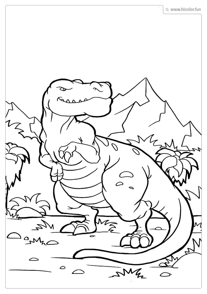 DESENHO DE DINOSSAURO PARA COLORIR CARNOTAURO EM ALERTA PARA IMPRIMIR