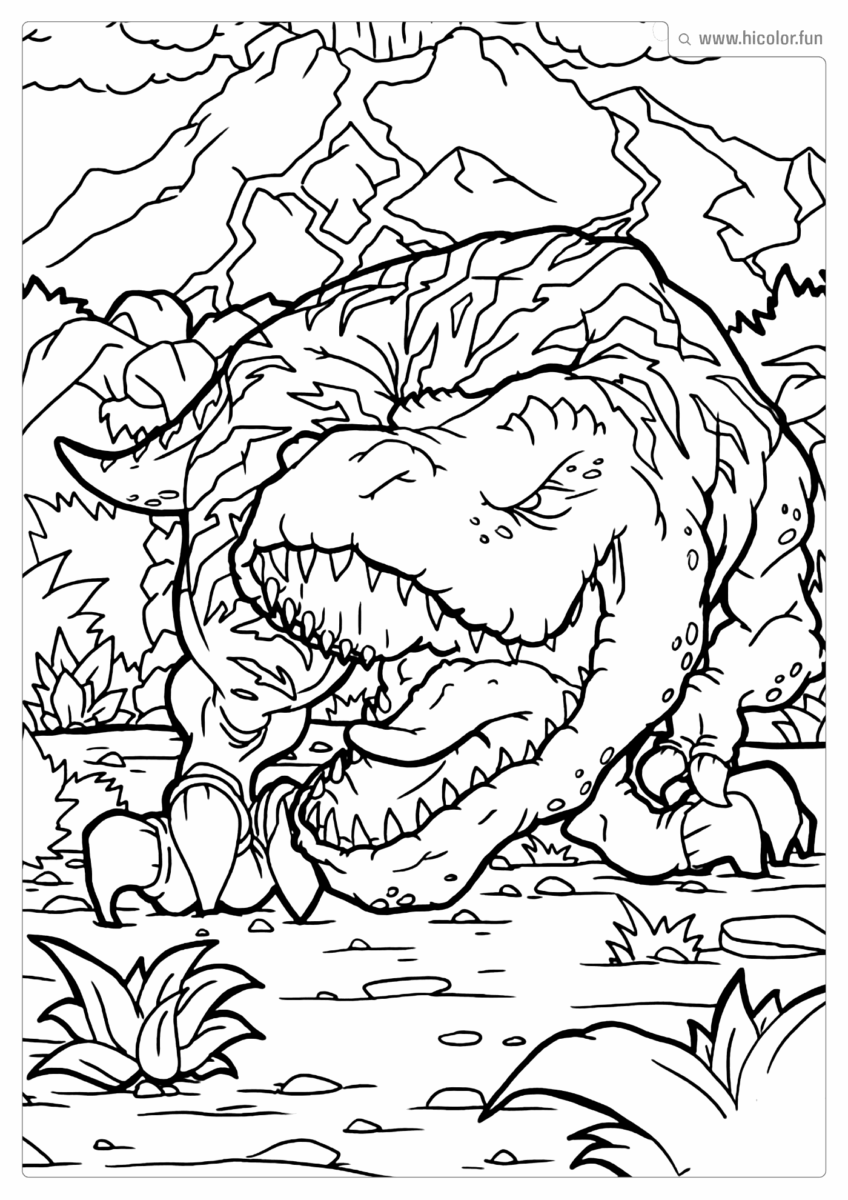 DESENHO DE DINOSSAURO PARA COLORIR CARNOTAURO FEROZ PARA IMPRIMIR