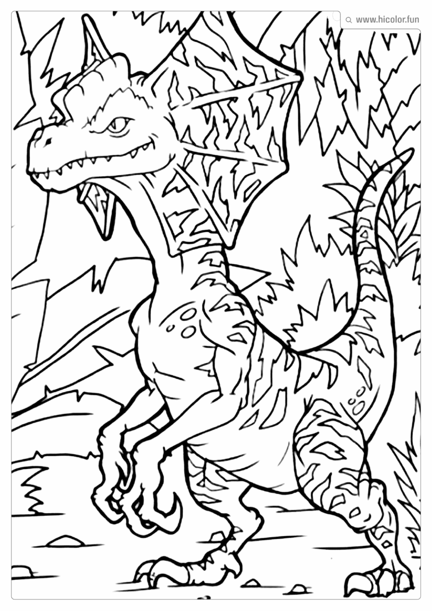 DESENHO DE DINOSSAURO PARA COLORIR DILOFOSSAURO PARA IMPRIMIR