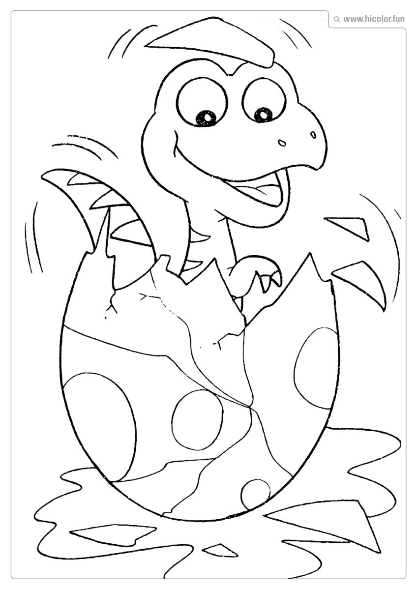 DESENHO DE DINOSSAURO PARA COLORIR DINOSSAURO NO OVO PARA IMPRIMIR