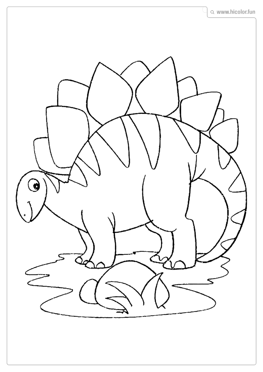 DESENHO DE DINOSSAURO PARA COLORIR ESTEGOSSAURO FELIZ PARA IMPRIMIR