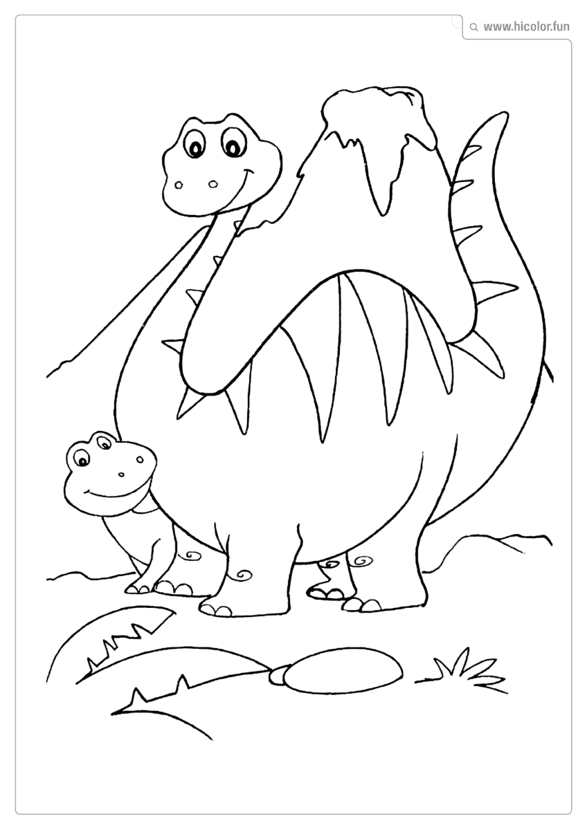 DESENHO DE DINOSSAURO PARA COLORIR FAMILIA PESCOçUDO PARA IMPRIMIR