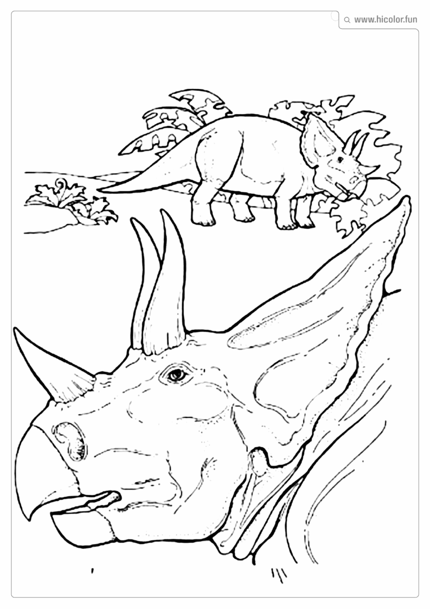 DESENHO DE DINOSSAURO PARA COLORIR FAMíLIA TRICERATOPE PARA IMPRIMIR