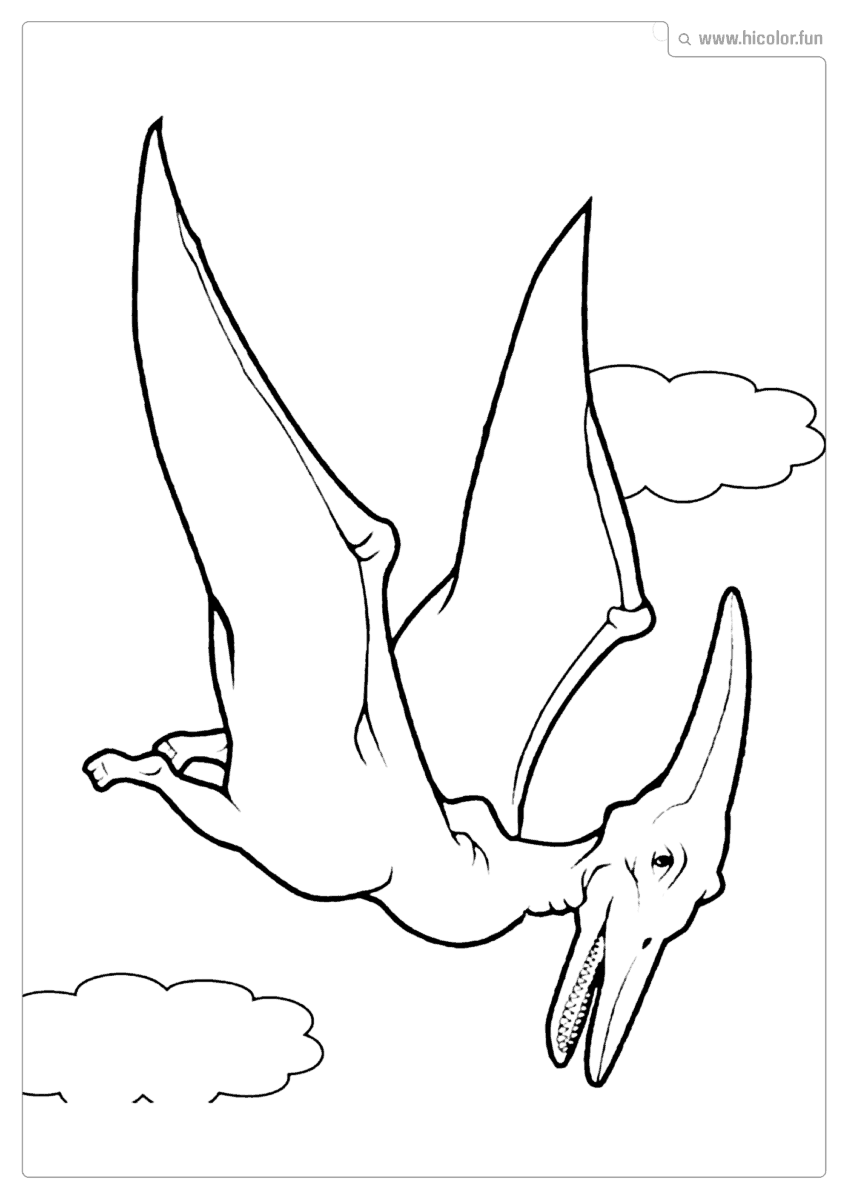 DESENHO DE DINOSSAURO PARA COLORIR PTEROSSAURO VOANDO PARA IMPRIMIR