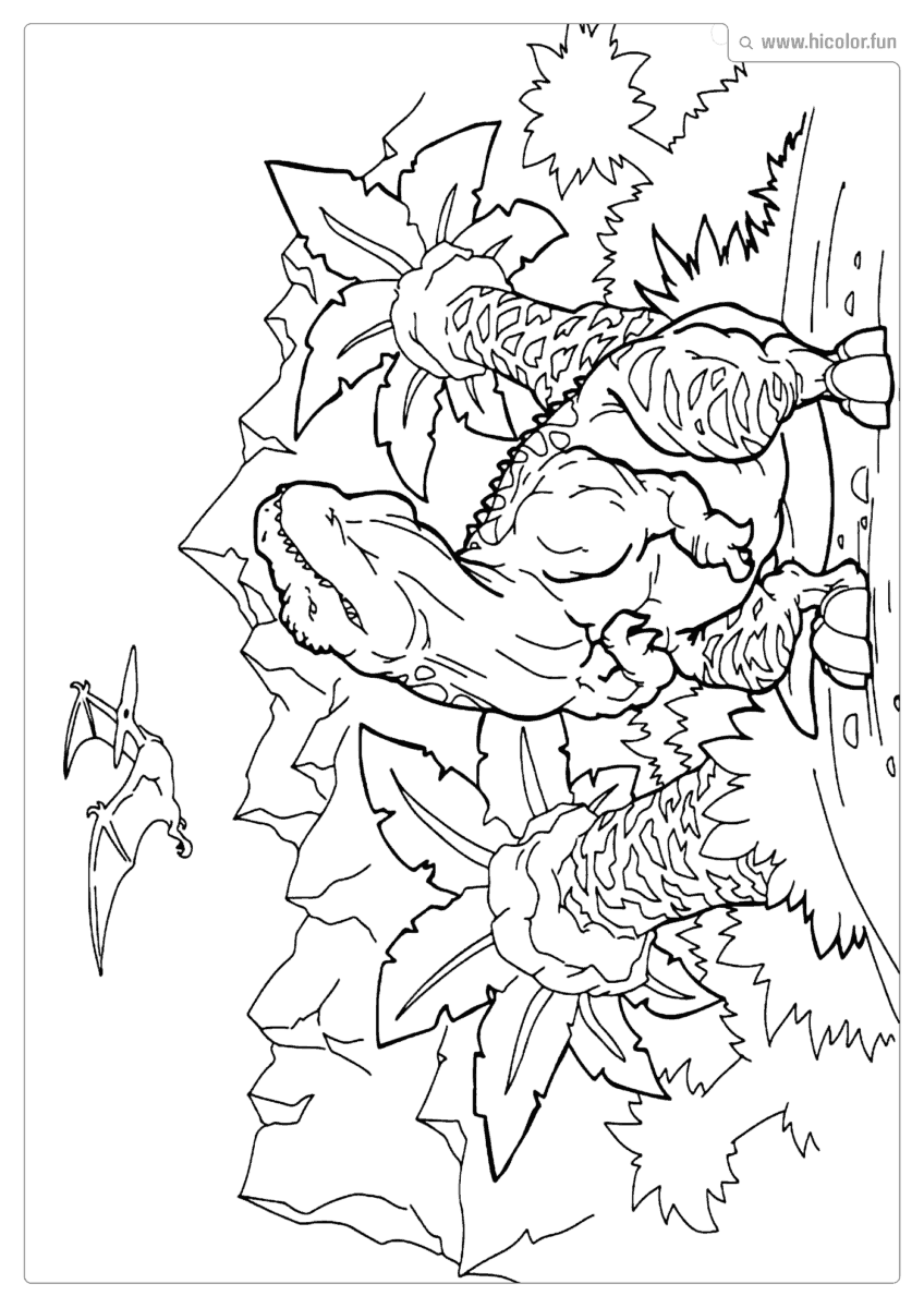 DESENHO DE DINOSSAURO PARA COLORIR T REX EM ALERTA PARA IMPRIMIR
