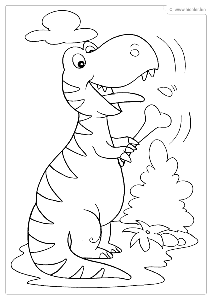 DESENHO DE DINOSSAURO PARA COLORIR T REX FELIZ PARA IMPRIMIR