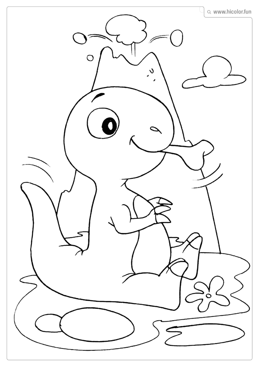 DESENHO DE DINOSSAURO PARA COLORIR T REX KAWAII COMENDO PARA IMPRIMIR
