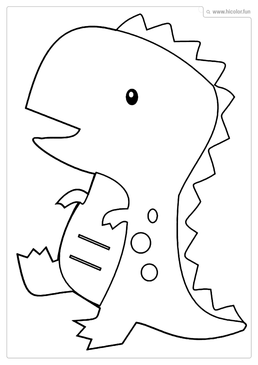 DESENHO DE DINOSSAURO PARA COLORIR T REX KAWAII PARA IMPRIMIR
