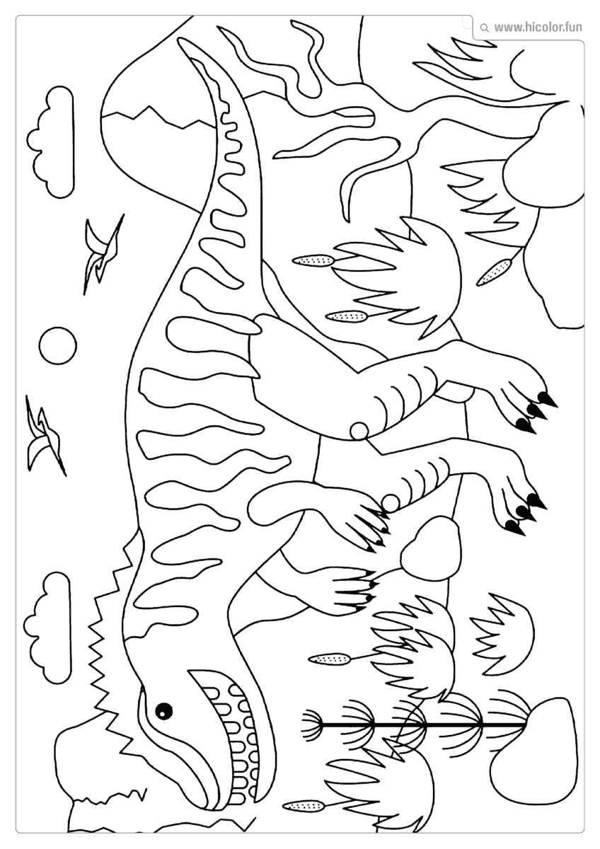 DESENHO DE DINOSSAURO PARA COLORIR VELOCIRAPTOR CAMINHANDO PARA IMPRIMIR