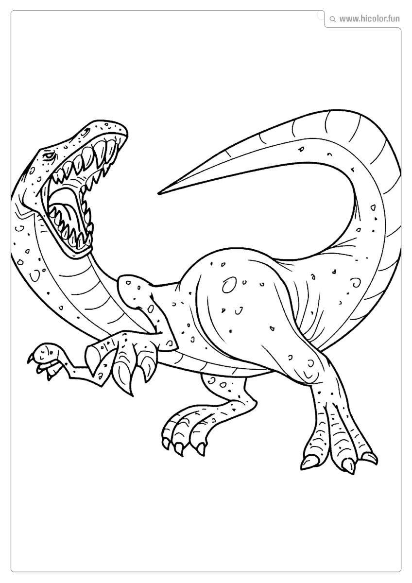 DESENHO DE DINOSSAURO PARA COLORIR VELOCIRAPTOR CHAMANDO AMIGOS PARA IMPRIMIR