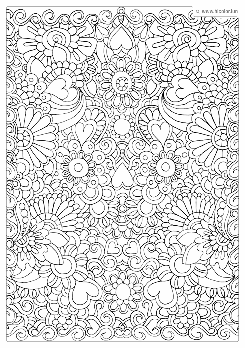 DESENHO DE FLOR PARA COLORIR FLORES E CORAçãO EM MANDALA PARA IMPRIMIR