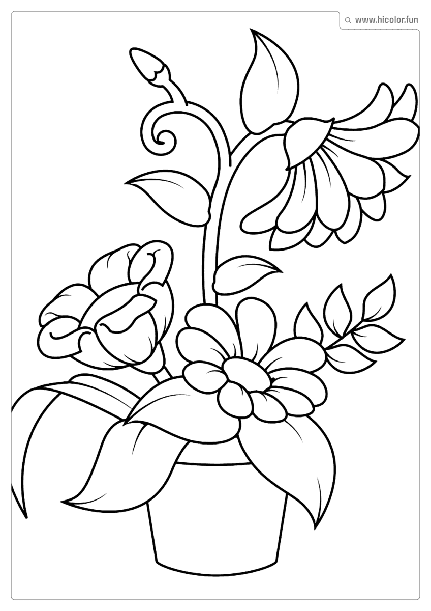 DESENHO DE FLOR PARA COLORIR JARDIM DE FLORES PARA IMPRIMIR