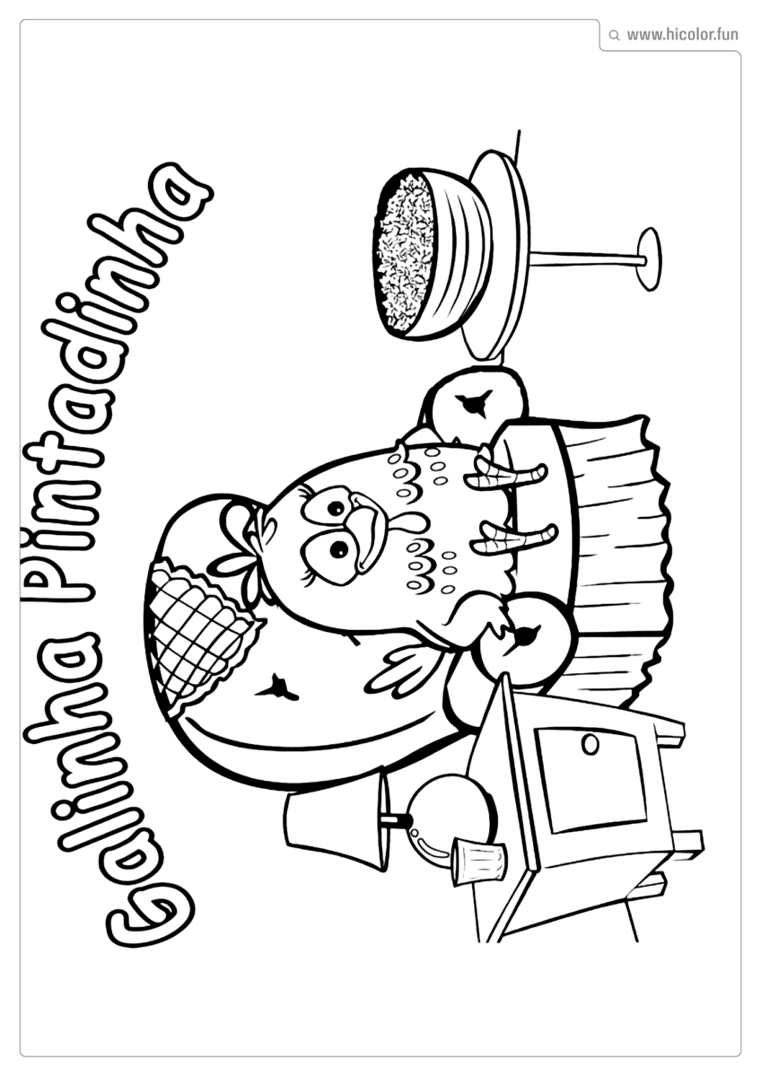 DESENHO DE GALINHA PARA COLORIR E IMPRIMIR