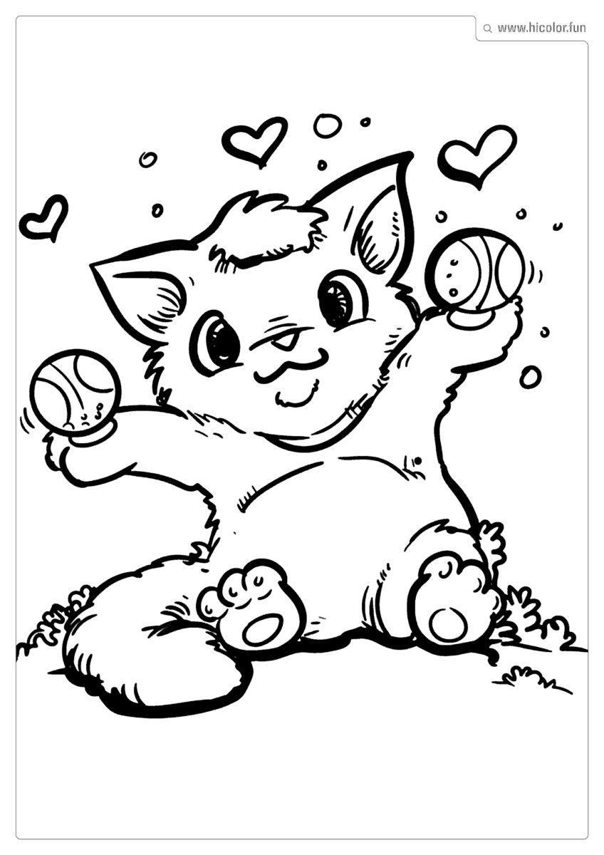 DESENHO DE GATINHO PARA COLORIR E IMPRIMIR