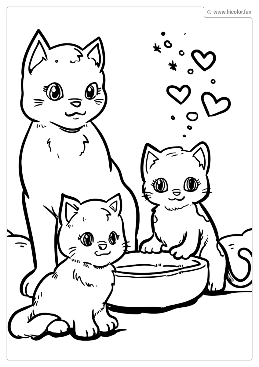 DESENHO DE GATINHOS PARA PINTAR