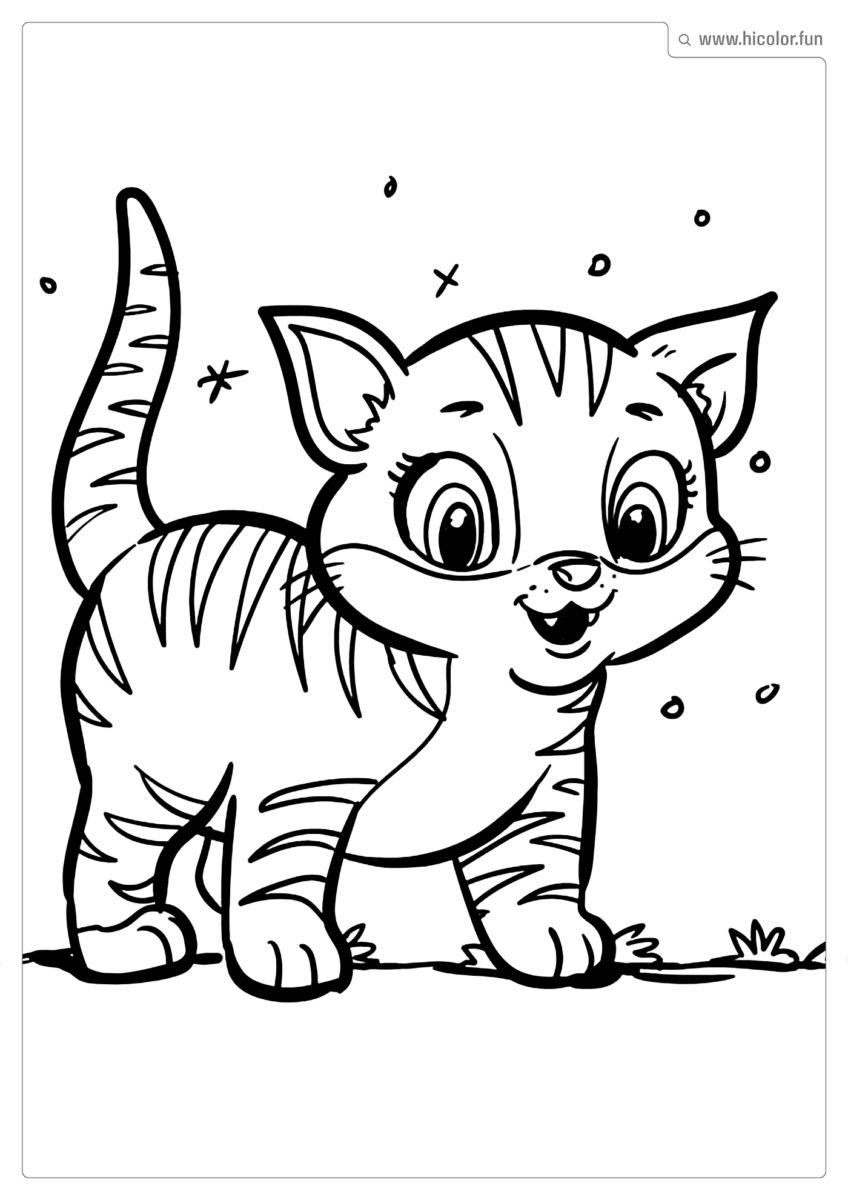 DESENHO DE GATO FILHOTE PARA COLORIR