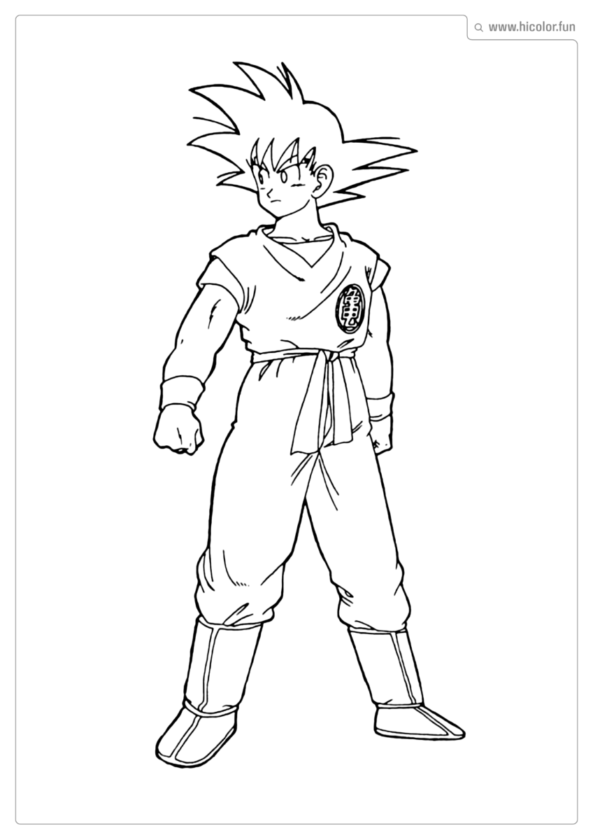 DESENHO DE GOKU PARA COLORIR