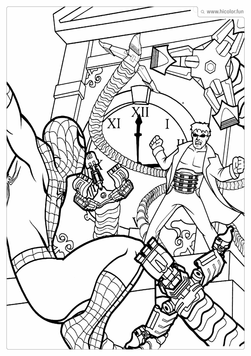 DESENHO DE HOMEM ARANHA PARA PINTAR OCTOPUS